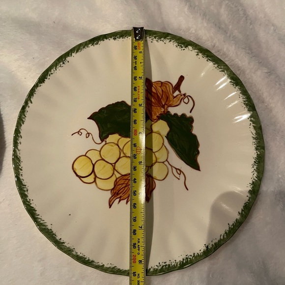 Blue Ridge Summer Potteries Plates lot of 2 hand painted green cream 8-1/2” - Picture 3 of 6